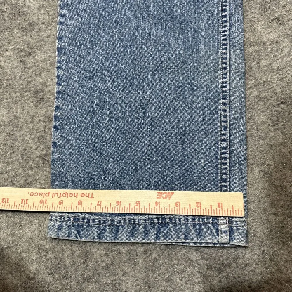 Vintage New Mossimo Gene Wide Leg Side Zip Jeans‎ Women's Size 29 Light Blue